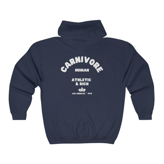 Carnivore Human Zip-Up Hoodie Unisex WHT Font